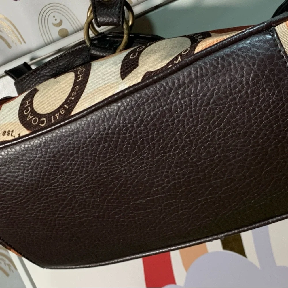 Coach Multicolor Circle Print Shoulder Bag - Brown/Tan/Cream/White - Picture 9 of 14